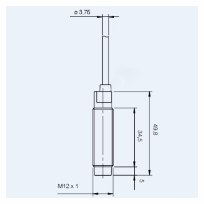 Näherungsschalter induktiv M12x1 (Schaltabstand max. 4mm nicht bündig) – fixes 2m PVC-Kabel – Bild 2