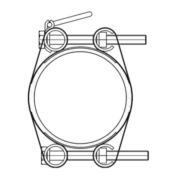Edelstahl – Reparaturschellen zweiteilig 200 mm – Bild 3