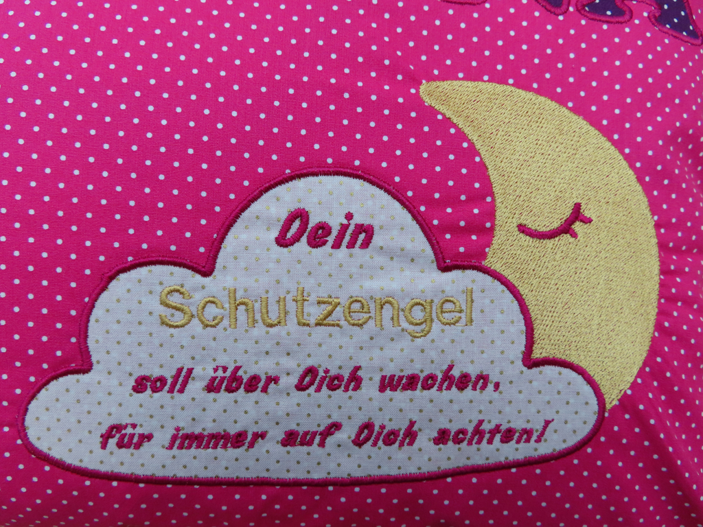 Schutzengelkissen Mädchen 30 x 50 cm mit Namen, Klettverschluss – Bild 4