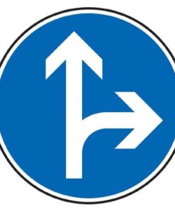 Vorgeschriebene Fahrtrichtung geradeaus und rechts – Verkehrszeichen nach StVO