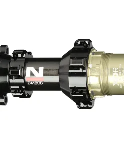Hinterradnabe Novatec D412CB-X12-A4A-XDR, schwarz, 24 Löcher